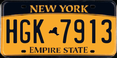 NY license plate HGK7913