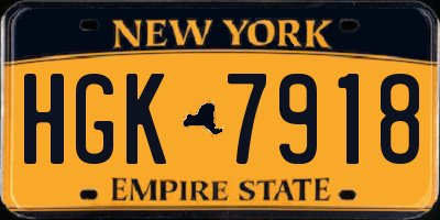 NY license plate HGK7918