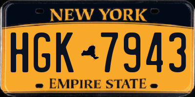 NY license plate HGK7943