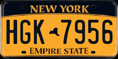 NY license plate HGK7956