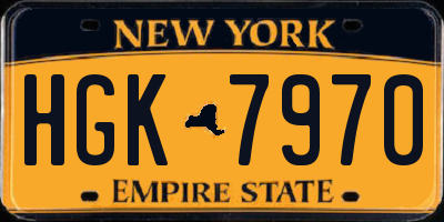 NY license plate HGK7970