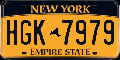 NY license plate HGK7979