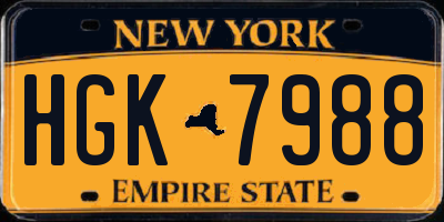 NY license plate HGK7988