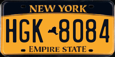 NY license plate HGK8084