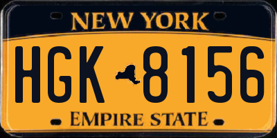 NY license plate HGK8156