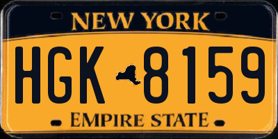 NY license plate HGK8159