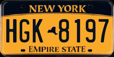 NY license plate HGK8197