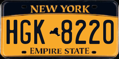 NY license plate HGK8220