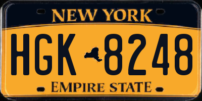 NY license plate HGK8248