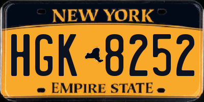 NY license plate HGK8252