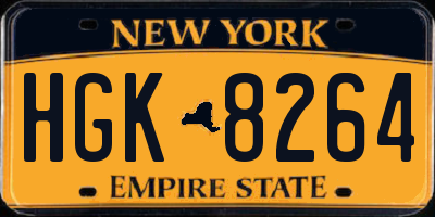 NY license plate HGK8264