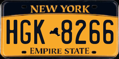 NY license plate HGK8266