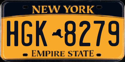 NY license plate HGK8279