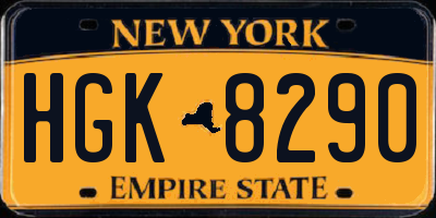 NY license plate HGK8290