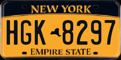 NY license plate HGK8297