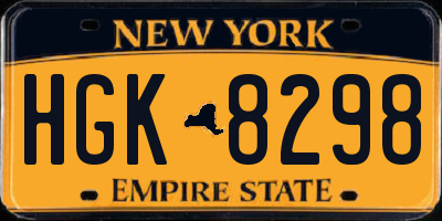 NY license plate HGK8298