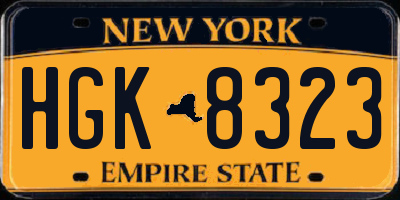 NY license plate HGK8323