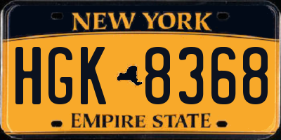 NY license plate HGK8368