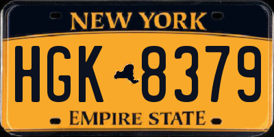 NY license plate HGK8379