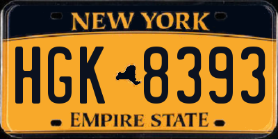 NY license plate HGK8393
