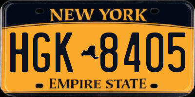 NY license plate HGK8405