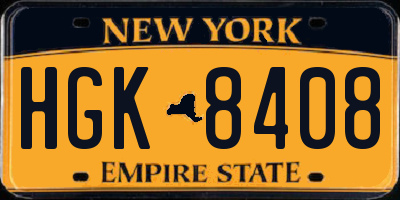 NY license plate HGK8408