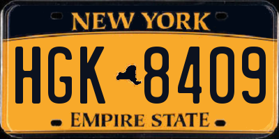 NY license plate HGK8409