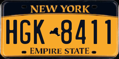 NY license plate HGK8411