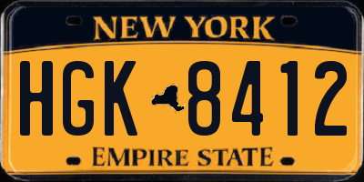 NY license plate HGK8412