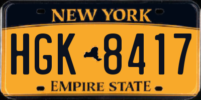 NY license plate HGK8417