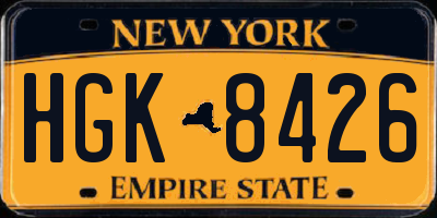 NY license plate HGK8426