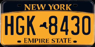 NY license plate HGK8430