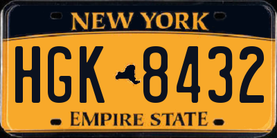 NY license plate HGK8432