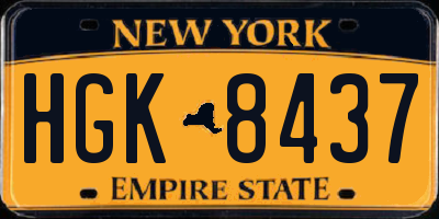 NY license plate HGK8437