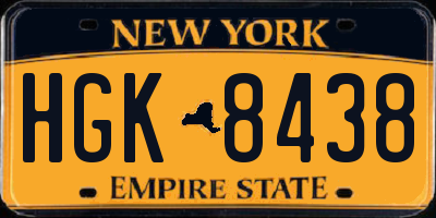 NY license plate HGK8438