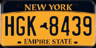 NY license plate HGK8439