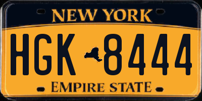 NY license plate HGK8444