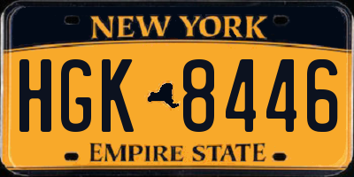 NY license plate HGK8446