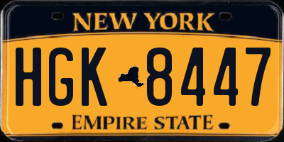 NY license plate HGK8447