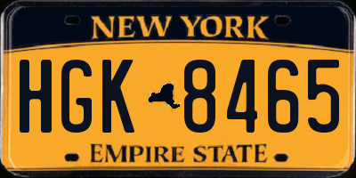 NY license plate HGK8465