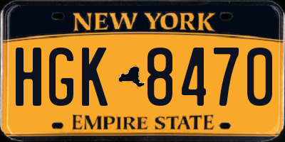 NY license plate HGK8470