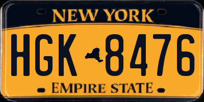 NY license plate HGK8476
