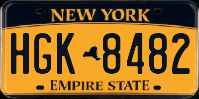 NY license plate HGK8482