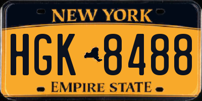 NY license plate HGK8488