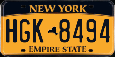 NY license plate HGK8494