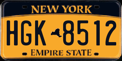NY license plate HGK8512