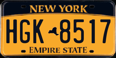 NY license plate HGK8517