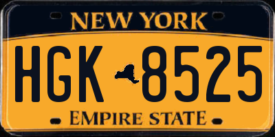 NY license plate HGK8525