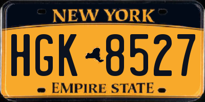 NY license plate HGK8527