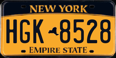 NY license plate HGK8528
